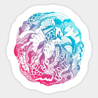 Dual Color Abstract Wave of Thoughts No 1 Sticker